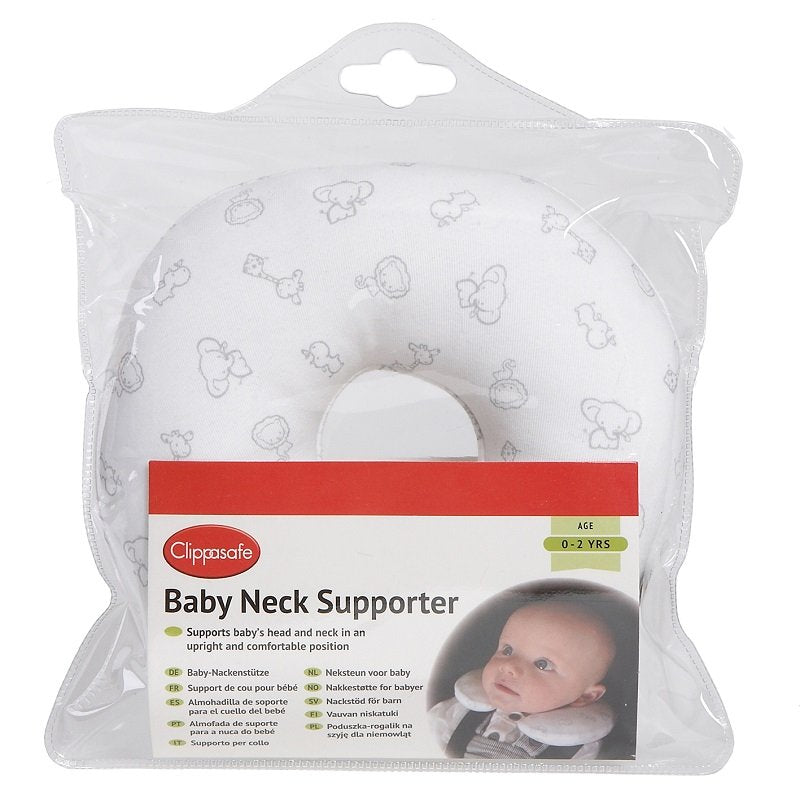 Baby neck supporter white/animals