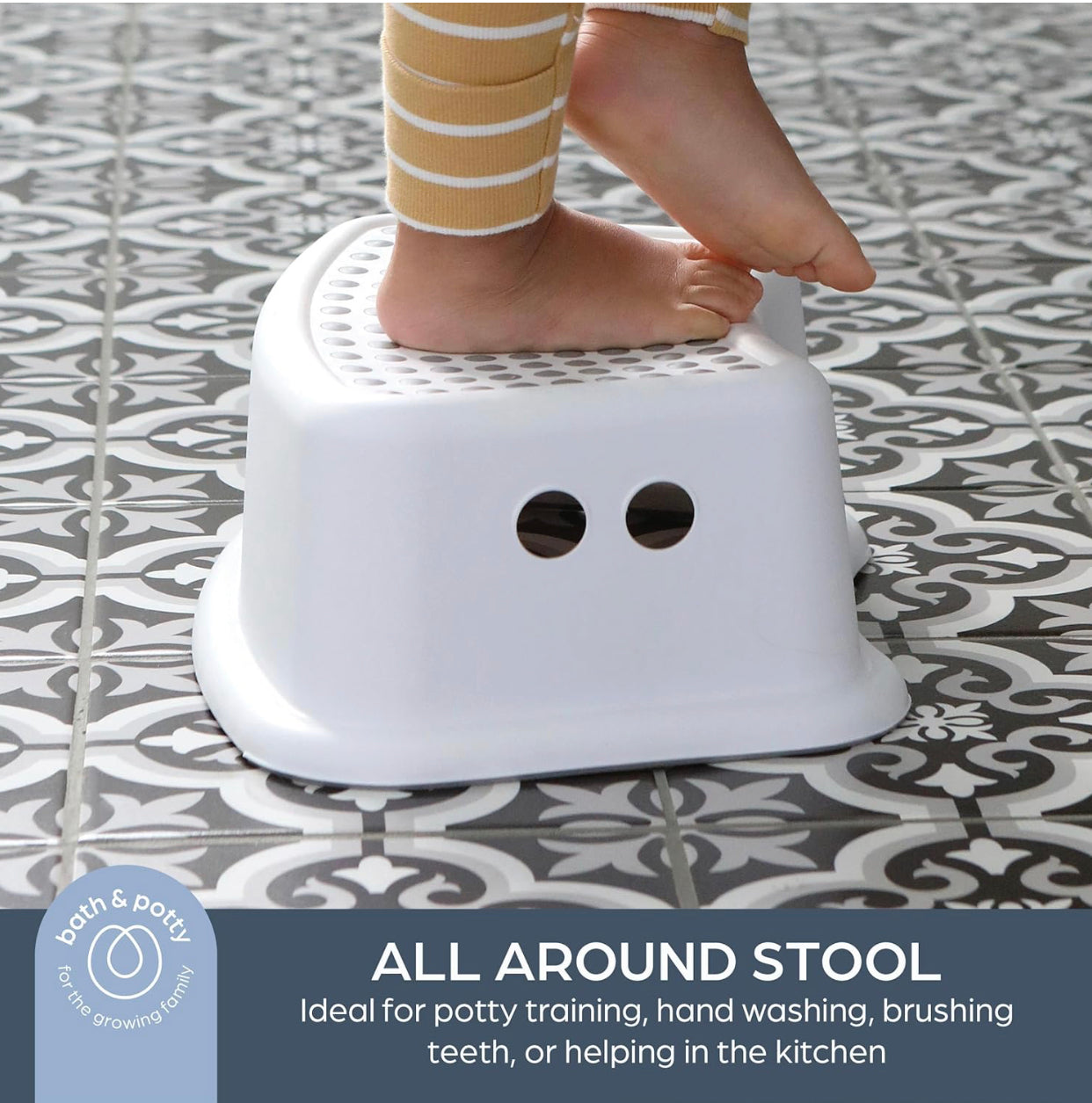 Step stool grey dots