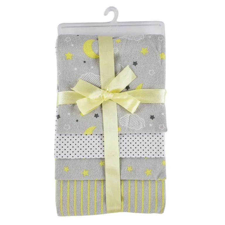 4pk yellow stars blankets Receiving