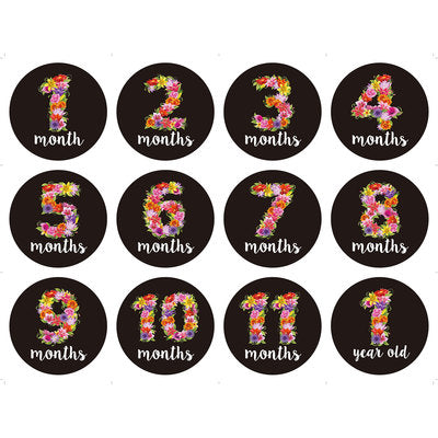 Baby milestone stickers flowers
