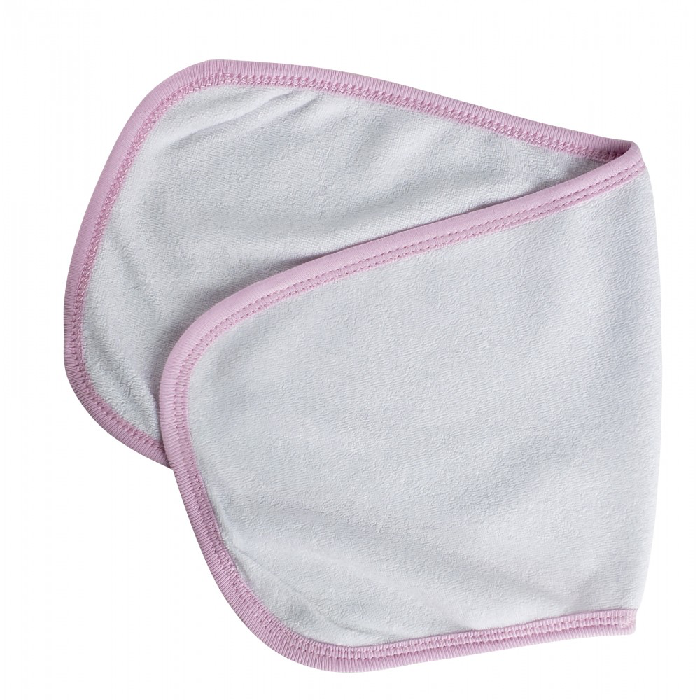 Burp cloth 2 ply pink trim