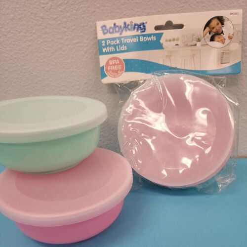 Travel bowls with lids 2pk Assorted