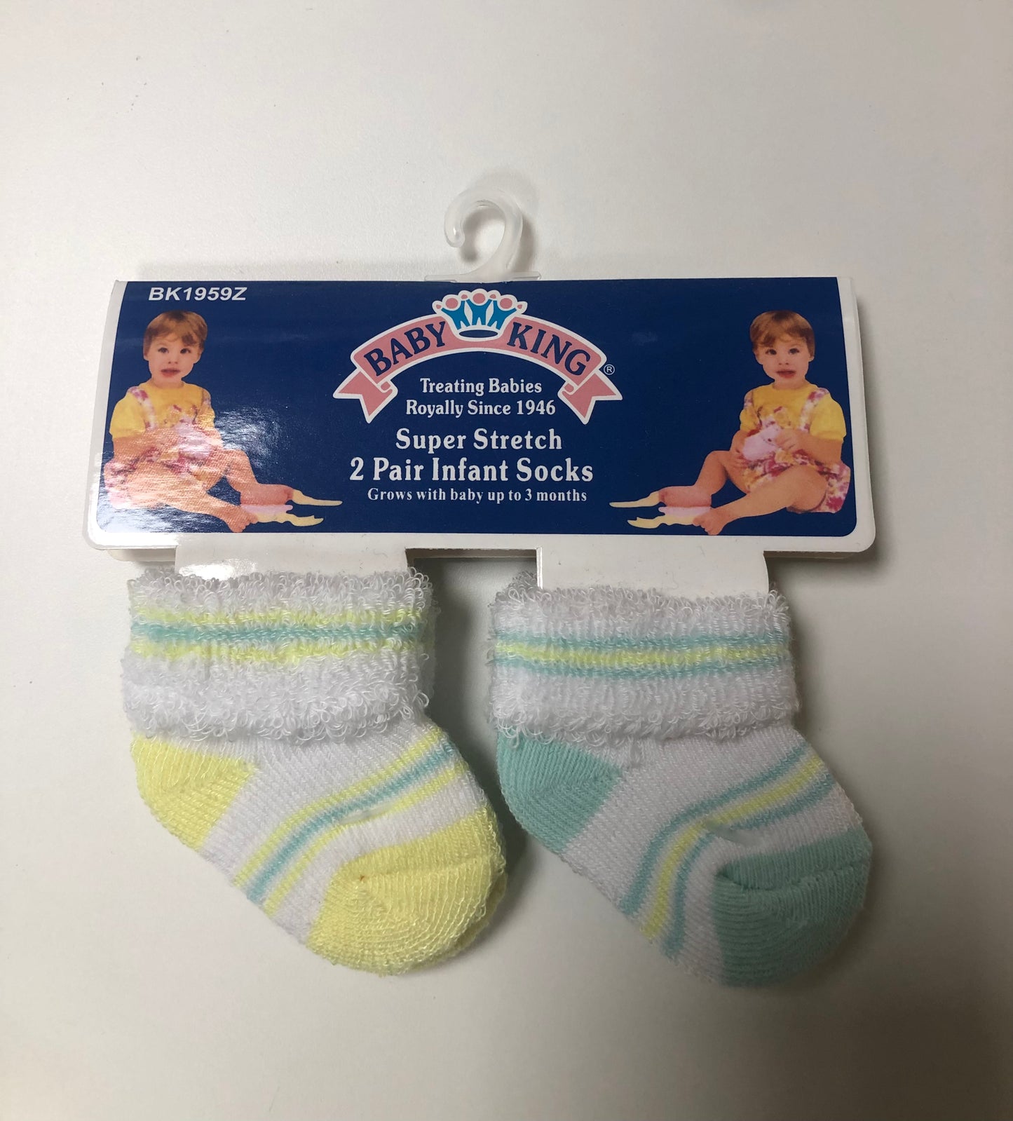 2pr Infant socks lines assorted
