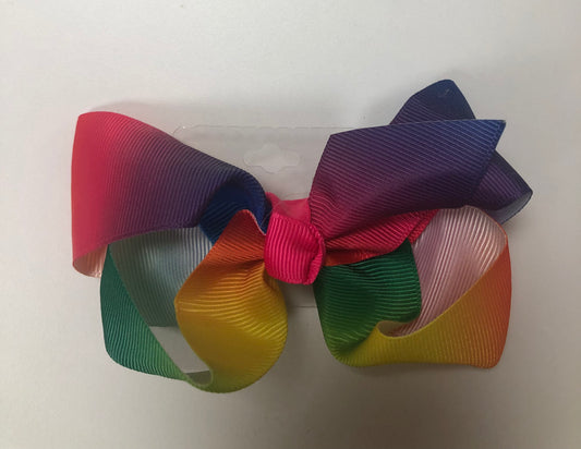 Hair bow rainbow