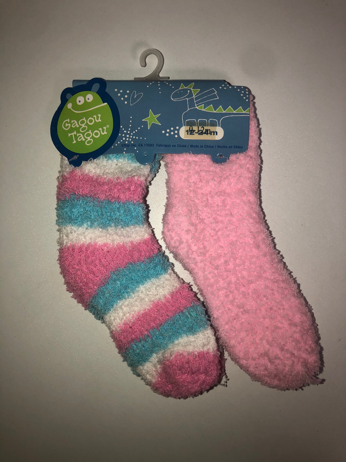 2pk socks fuzzy assorted