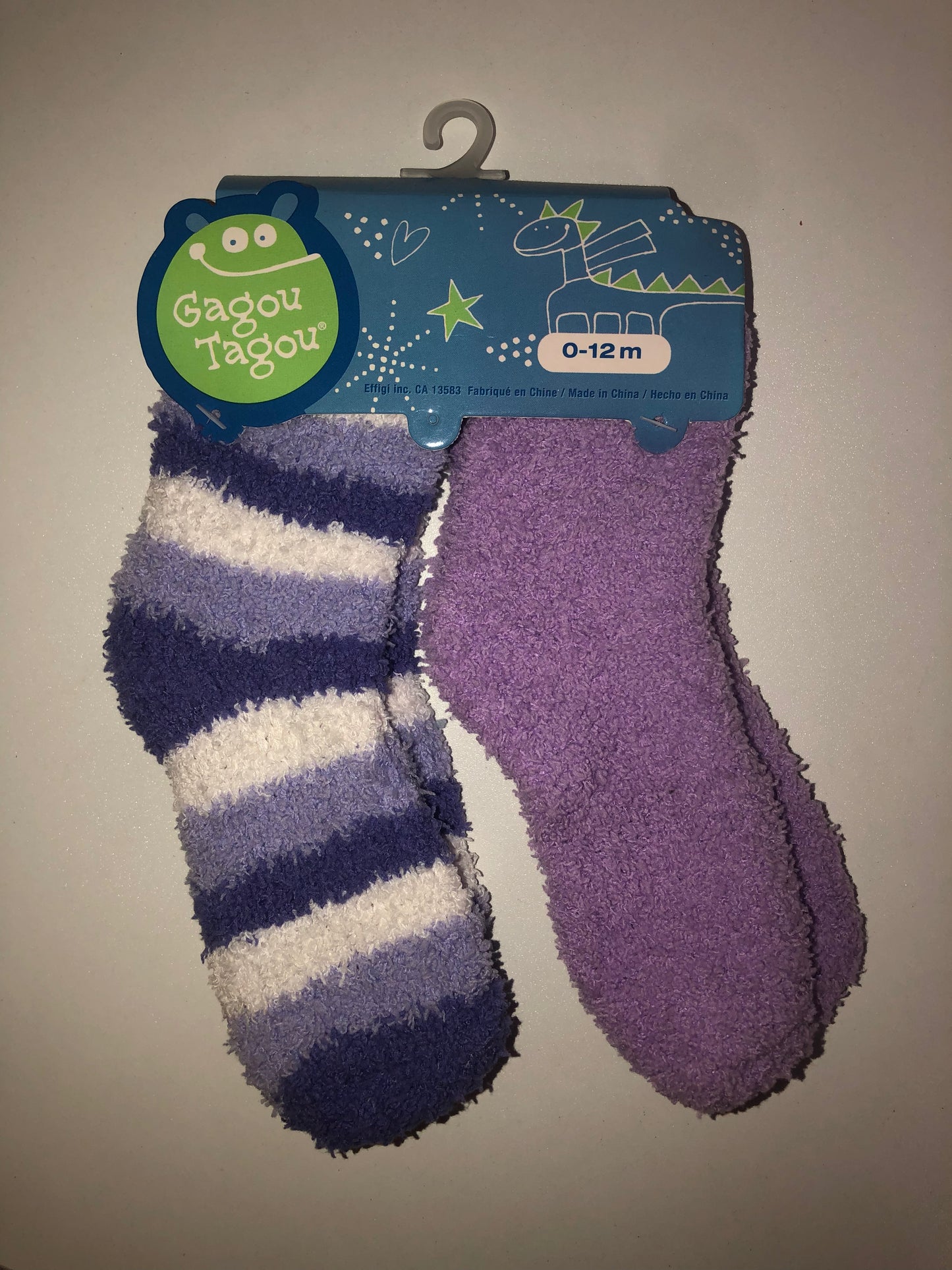 2pk socks fuzzy assorted